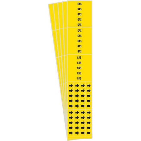Pipe Marker, Adhesive, Black, Gas, PK5, 7119-3C-PK MPN:7119-3C-PK