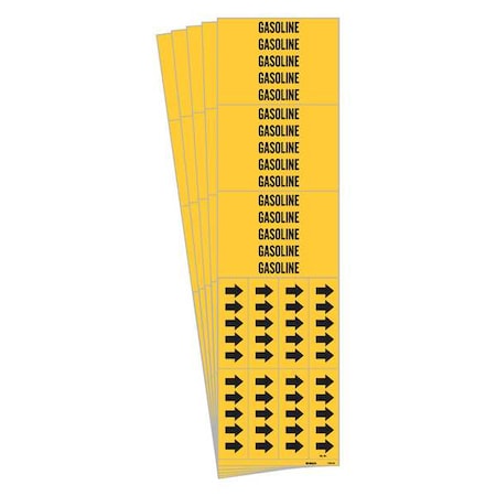 Pipe Marker, Adhesive, Black, Gasoline, PK5, 7120-3C-PK MPN:7120-3C-PK