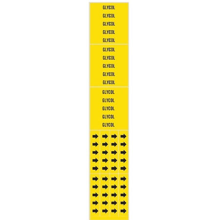 Pipe Marker, Glycol, Yellow, 3/4 In or Less MPN:7121-3C