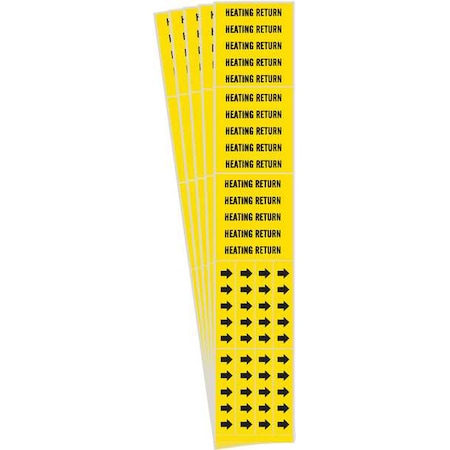 Pipe Marker, Black, Heating Return, PK5, 7125-3C-PK MPN:7125-3C-PK