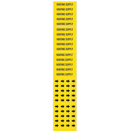 Pipe Marker, Heating Supply, Y, to 3/4 In MPN:7127-3C