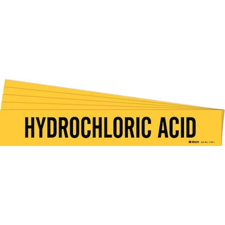Pipe Marker, Black, Hydrochloric Acid, PK5, 7156-1-PK MPN:7156-1-PK