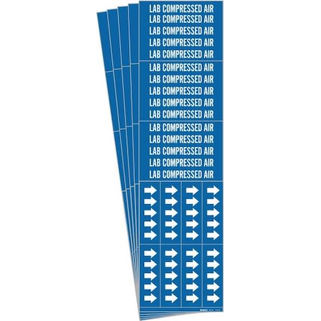 Pipe Marker, White, Lab Compressed Air, PK5, 7170-3C-PK MPN:7170-3C-PK