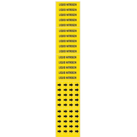 Pipe Marker, Liquid Nitrogen, Y, to 3/4 In MPN:7172-3C