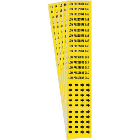 Pipe Marker, Black, Low Pressure Gas, PK5, 7176-3C-PK MPN:7176-3C-PK