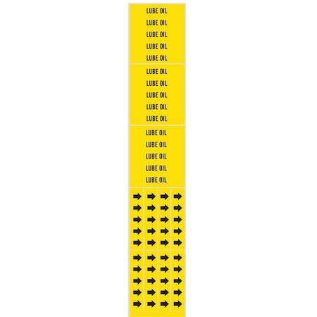 Pipe Marker, Lube Oil, Yel, 3/4 In or Less MPN:7181-3C