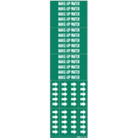Pipe Marker, Make Up Water, Gn, to 3/4 In MPN:7182-3C