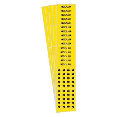 Pipe Marker, Black, Medical Air, PK5, 7184-3C-PK MPN:7184-3C-PK