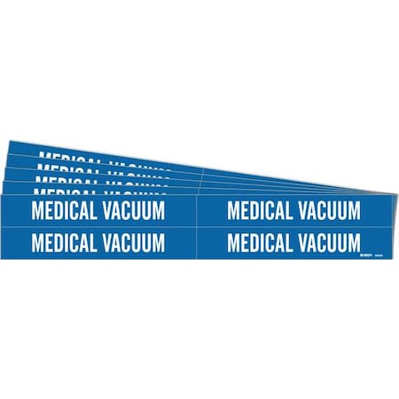 Pipe Marker, White, Medical Vacuum, PK5 MPN:7185-4-PK
