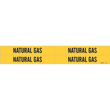 Pipe Marker, Natural Gas, Y, 3/4 to2-3/8 In MPN:7196-4