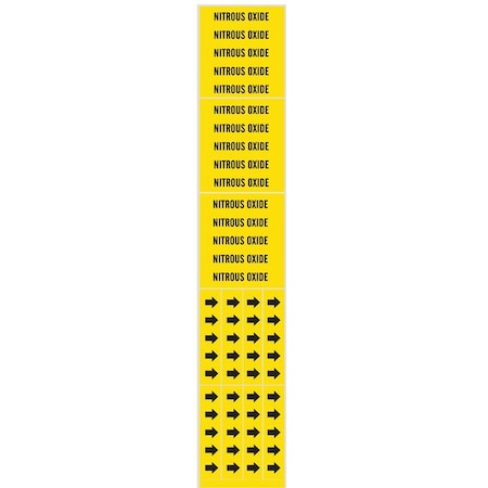 Pipe Marker, Nitrous Oxide, Y, to 3/4 In, PK3 MPN:7202-3C
