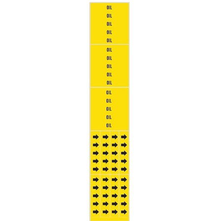 Pipe Marker, Oil, Yellow, 3/4 In or Less MPN:7204-3C