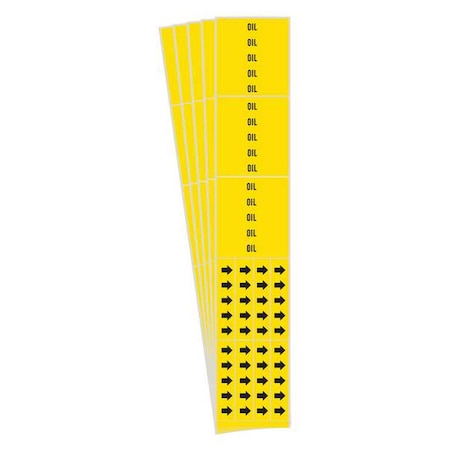 Pipe Marker, Adhesive, Black, Oil, PK5, 7204-3C-PK MPN:7204-3C-PK