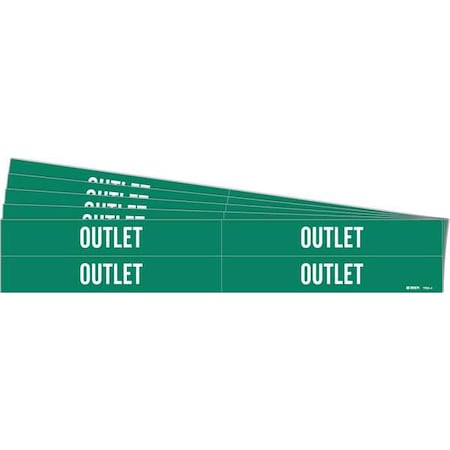 Pipe Marker, Adhesive, White, Outlet, PK5, 7205-4-PK MPN:7205-4-PK