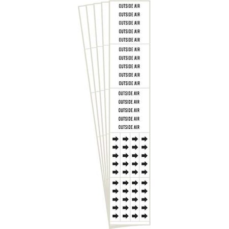 Pipe Marker, Black, Outside Air, PK5, 7207-3C-PK MPN:7207-3C-PK