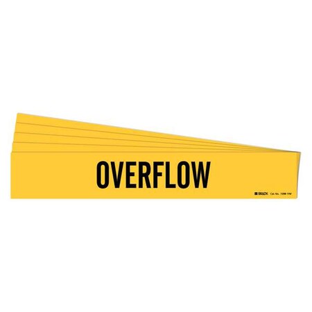 Pipe Marker, Adhesive, Black, Overflow, PK5, 7208-1HV-PK MPN:7208-1HV-PK