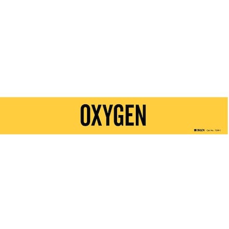 Pipe Marker, Oxygen, Yel, 2-1/2 to 7-7/8 In, 7209-1 MPN:7209-1