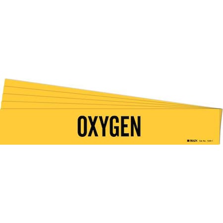 Pipe Marker, Adhesive, Black, Oxygen, PK5, 7209-1-PK MPN:7209-1-PK