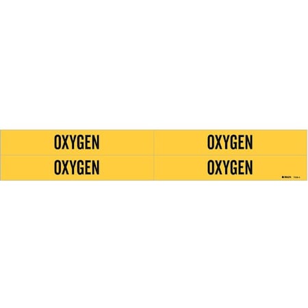 Pipe Marker, Oxygen, Yel, 3/4 to 2-3/8 In MPN:7209-4