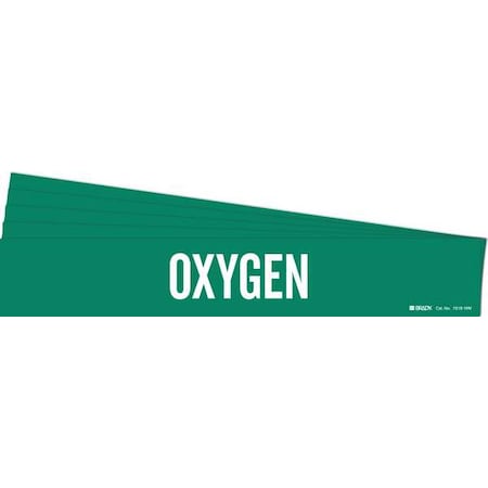 Pipe Marker, Adhesive, White, Oxygen, PK5, 7210-1HV-PK MPN:7210-1HV-PK