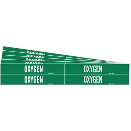 Pipe Marker, Adhesive, White, Oxygen, PK5, 7210-4-PK MPN:7210-4-PK