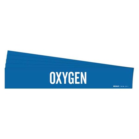 Pipe Marker, Adhesive, White, Oxygen, PK5, 7211-1-PK MPN:7211-1-PK