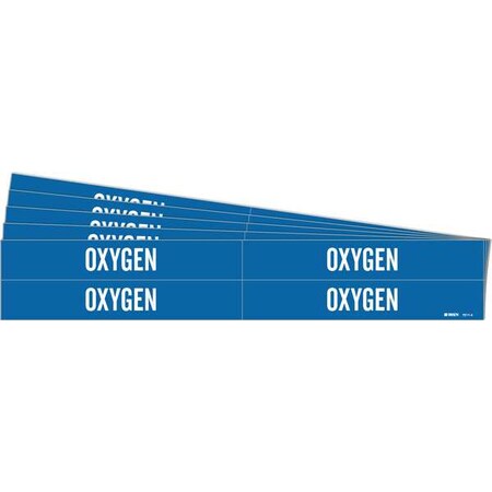 Pipe Marker, Adhesive, White, Oxygen, PK5, 7211-4-PK MPN:7211-4-PK