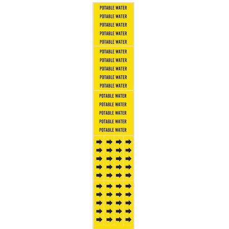 Pipe Marker, Potable Water, Y, to 3/4 In MPN:7218-3C