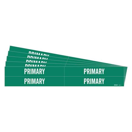 Pipe Marker, Adhesive, White, Primary, PK5, 7221-4-PK MPN:7221-4-PK