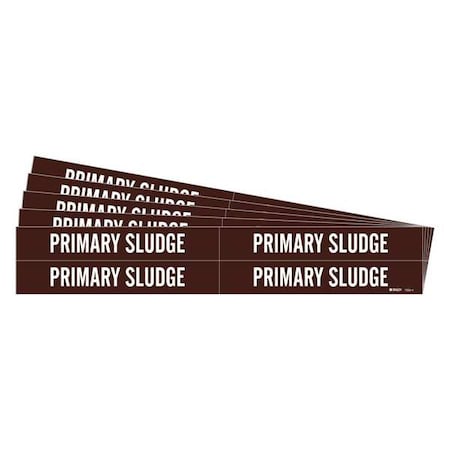 Pipe Marker, White, Primary Sludge, PK5, 7222-4-PK MPN:7222-4-PK