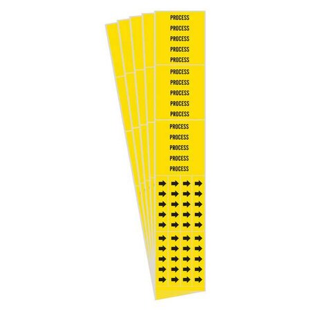Pipe Marker, Adhesive, Black, Process, PK5, 7223-3C-PK MPN:7223-3C-PK