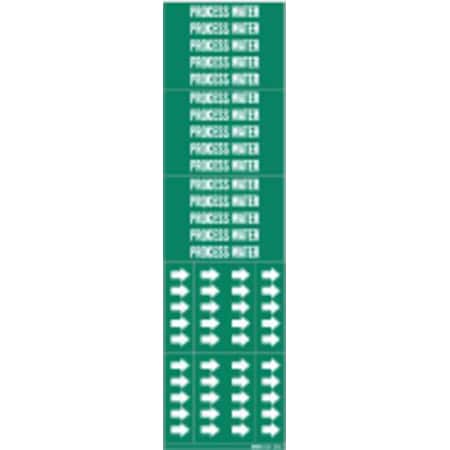 Pipe Marker, Process Water, Gn, to 3/4 In MPN:7224-3C