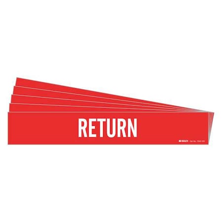 Pipe Marker, Adhesive, White, Return, PK5, 7243-1HV-PK MPN:7243-1HV-PK