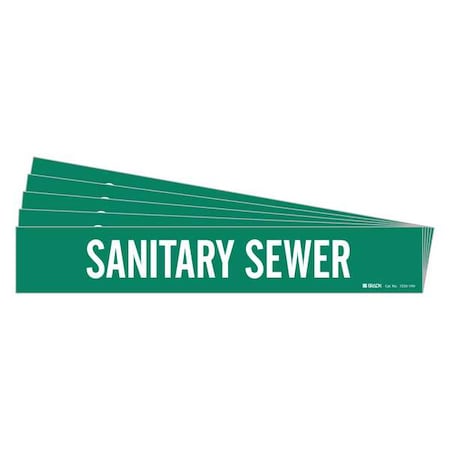 Pipe Marker, White, Sanitary Sewer, PK5, 7250-1HV-PK MPN:7250-1HV-PK
