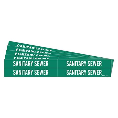 Pipe Marker, White, Sanitary Sewer, PK5 MPN:7250-4-PK