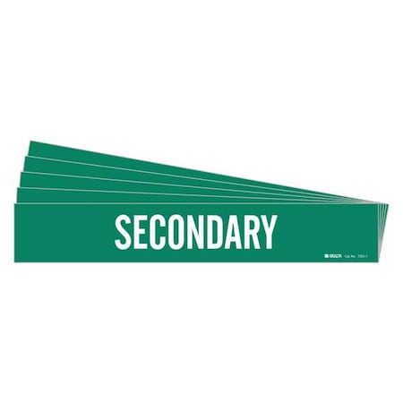 Pipe Marker, Adhesive, White, Secondary, PK5, 7255-1-PK MPN:7255-1-PK