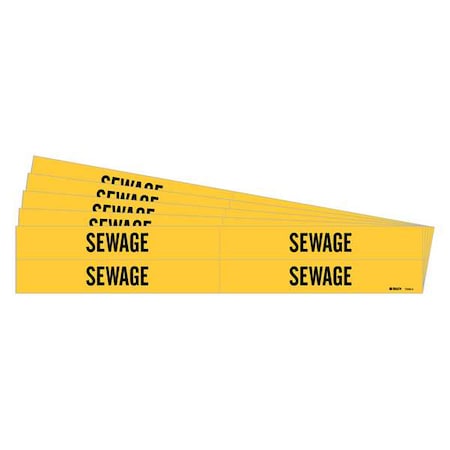 Pipe Marker, Adhesive, Black, Sewage, PK5, 7258-4-PK MPN:7258-4-PK