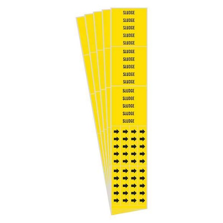 Pipe Marker, Adhesive, Black, Sludge, PK5, 7260-3C-PK MPN:7260-3C-PK
