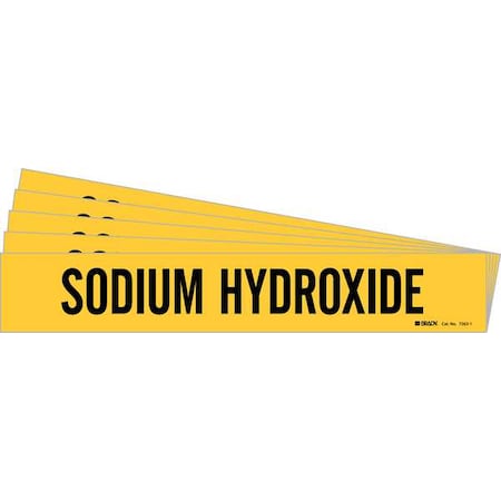 Pipe Marker, Black, Sodium Hydroxide, PK5, 7263-1-PK MPN:7263-1-PK