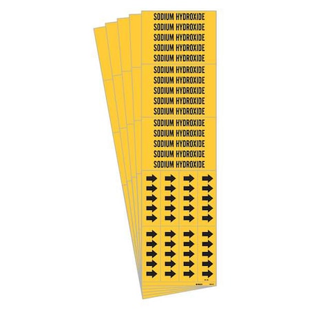 Pipe Marker, Black, Sodium Hydroxide, PK5, 7263-3C-PK MPN:7263-3C-PK
