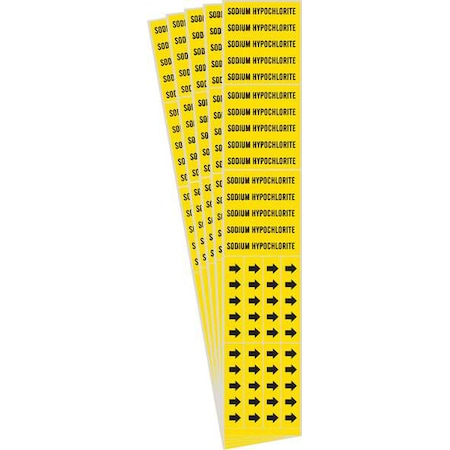 Pipe Marker, Sodium Hypochlorite, PK5, 7264-3C-PK MPN:7264-3C-PK