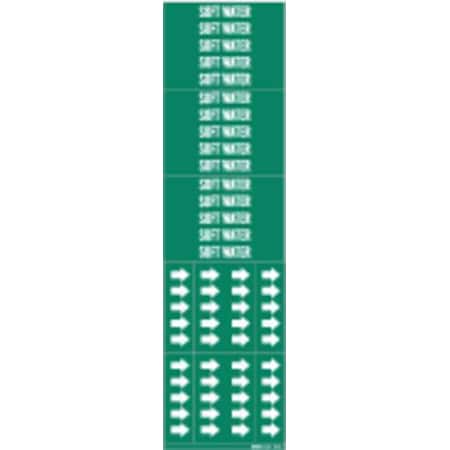 Pipe Marker, Soft Water, Gn, 3/4 In or Less MPN:7265-3C