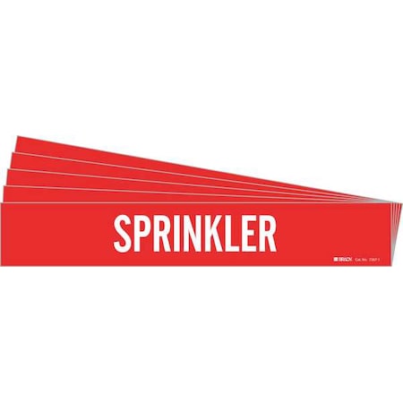 Pipe Marker, Adhesive, White, Sprinkler, PK5, 7267-1-PK MPN:7267-1-PK