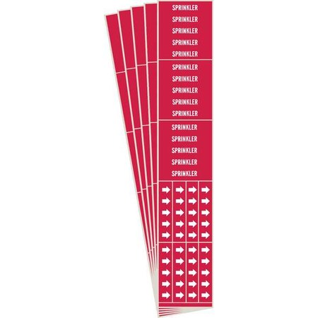 Pipe Marker, Adhesive, White, Sprinkler, PK5, 7267-3C-PK MPN:7267-3C-PK