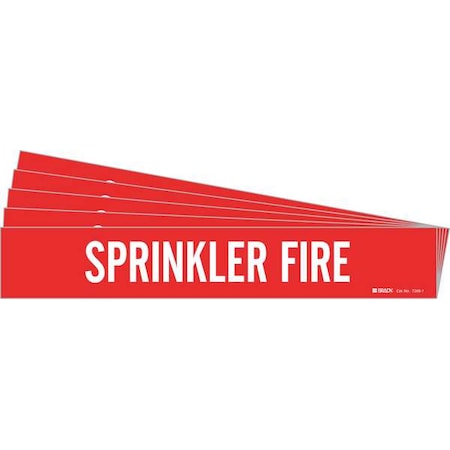 Pipe Marker, White, Sprinkler Fire, PK5, 7268-1-PK MPN:7268-1-PK