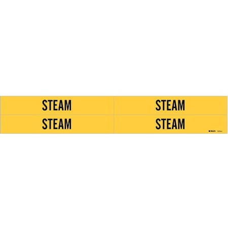 Pipe Marker, Steam, Yellow, 3/4 to 2-3/8 In MPN:7270-4