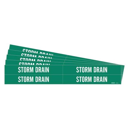 Pipe Marker, White, Storm Drain, PK5 MPN:7273-4-PK