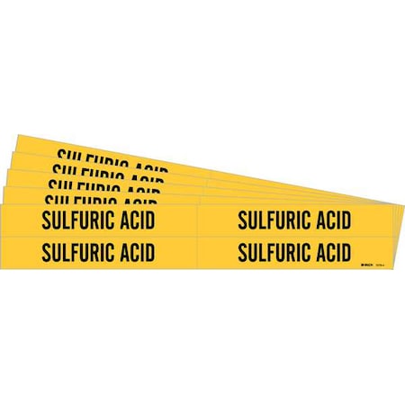 Pipe Marker, Black, Sulfuric Acid, PK5, 7279-4-PK MPN:7279-4-PK