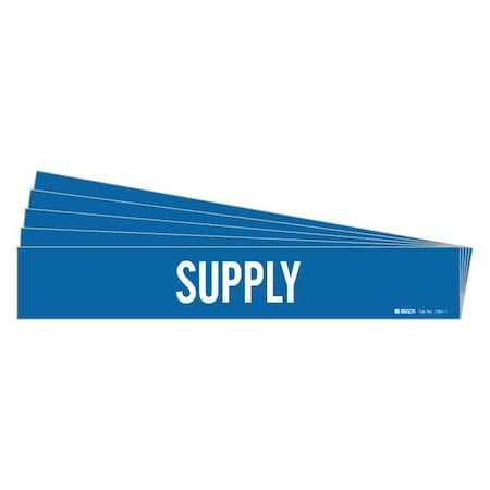 Pipe Marker, Adhesive, White, Supply, PK5, 7281-1-PK MPN:7281-1-PK