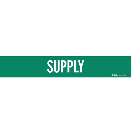 Pipe Marker, Supply, Grn, 2-1/2 to 7-7/8 In MPN:7282-1